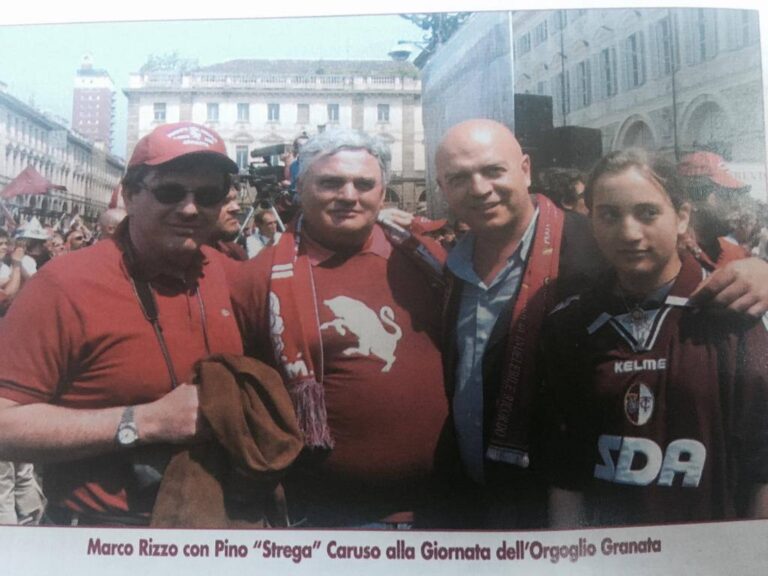 Con Pino “Strega” Caruso alla Giornata dell’Orgoglio Granata. Torino 2003