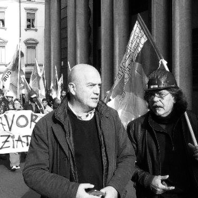 Al corteo dei metalmeccanici con Antonio Ferrari. Milano 2007